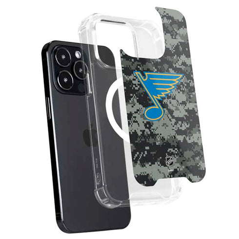 NHL St. Louis Blues Camo iPhone 15 Pro MagSafe Case